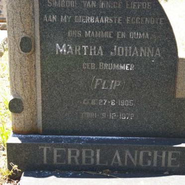 TERBLANCHE Martha Johanna nee BRUMMER 1905-1972