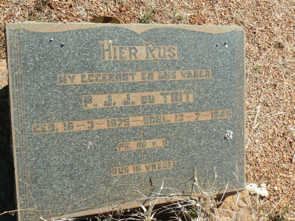 TOIT P.J.J., du 1875-1945