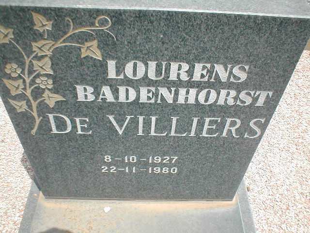 VILLIERS Lourens Badenhorst, de 1927-1980