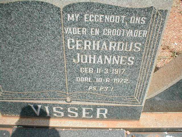 VISSER Gerhardus Johannes 1917-1972