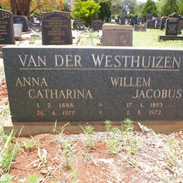 WESTHUIZEN Willem Jacobus 1893-1972 &amp; Anna Catharina 1888-1977