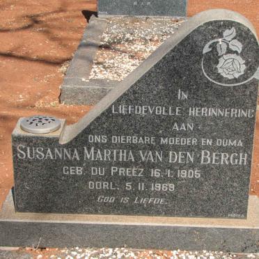 BERGH Susanna Martha, van den nee DU PREEZ 1905-1969