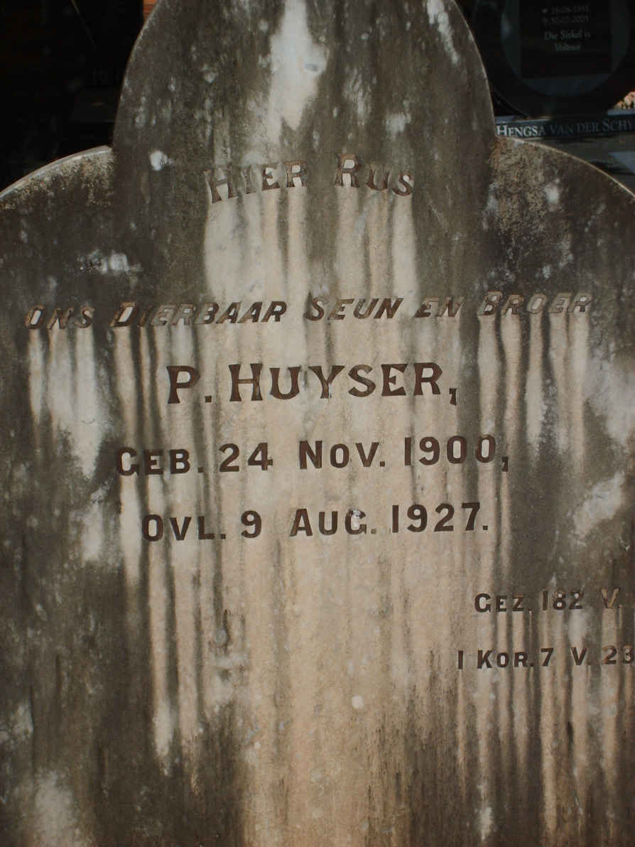 HUYSER P. 1900-1927