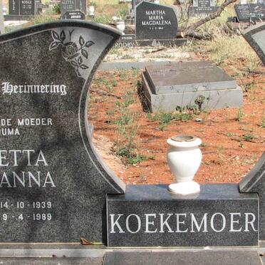 KOEKEMOER Albertus Francois 1938-1989 &amp; Alletta Johanna 1939-1989