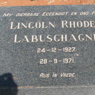 LABUSCHAGNE Lincoln Rhodes 1927-1971