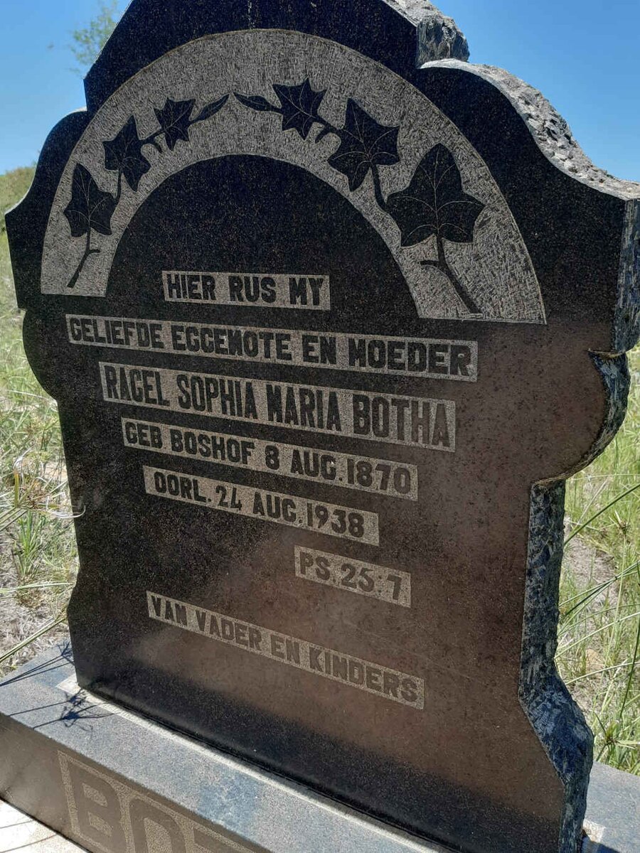 BOTHA Ragel Sophia Maria nee BOSHOF 1870-1938