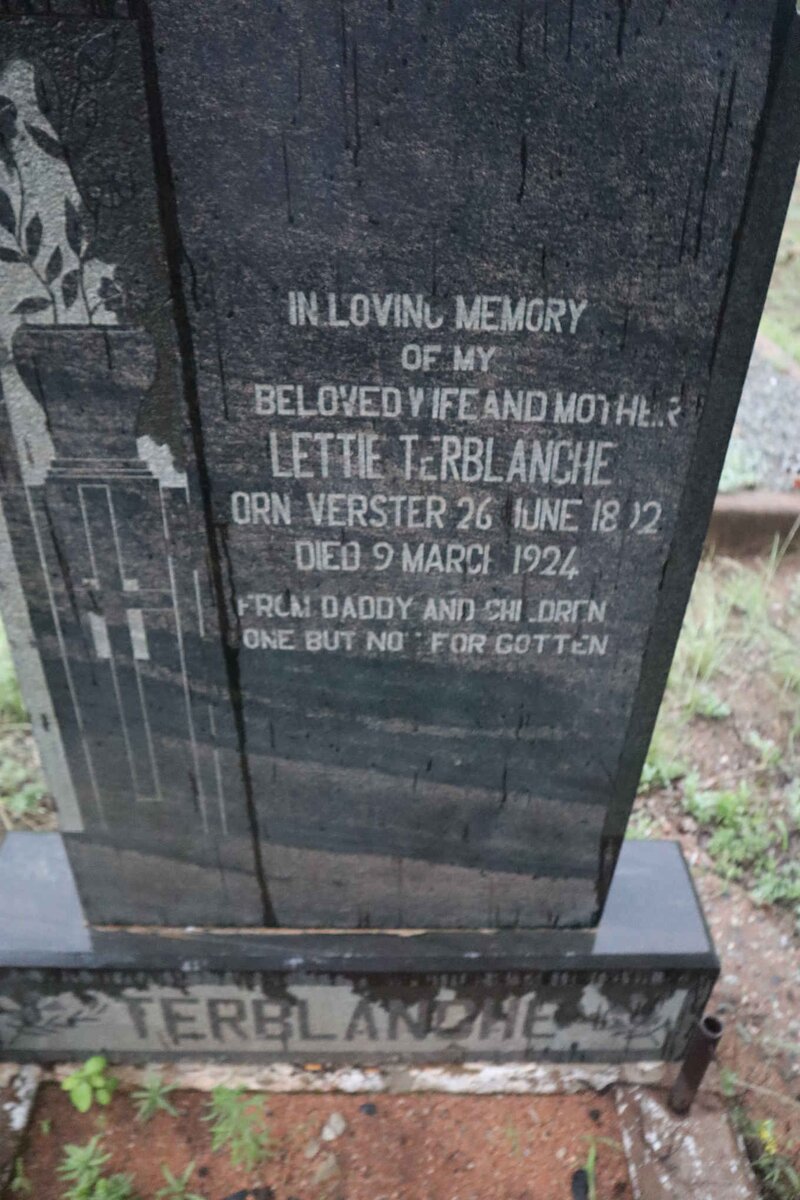 TERBLANCHE Lettie nee VERSTER 1892-1924