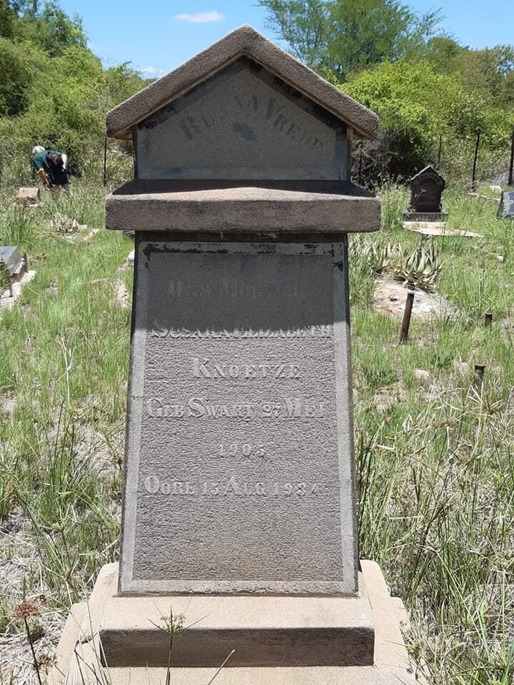 KNOETZE Susara Elizabeth nee SWART 1905-1934