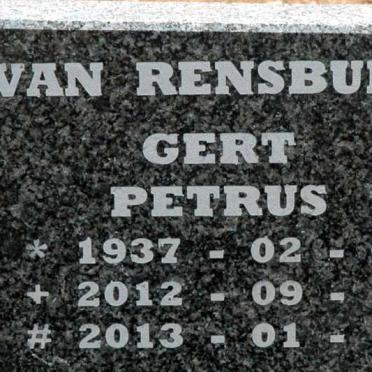 RENSBURG Gert Petrus, van 1937-2012
