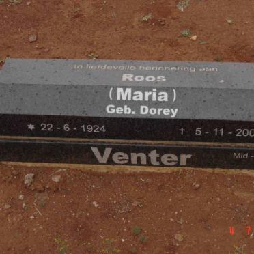 VENTER Maria nee DOREY 1924-2001