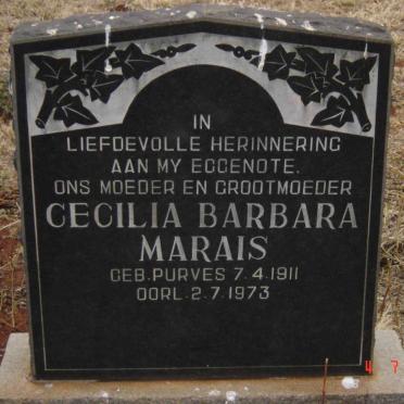 MARAIS Cecilia Barbara 1911-1973