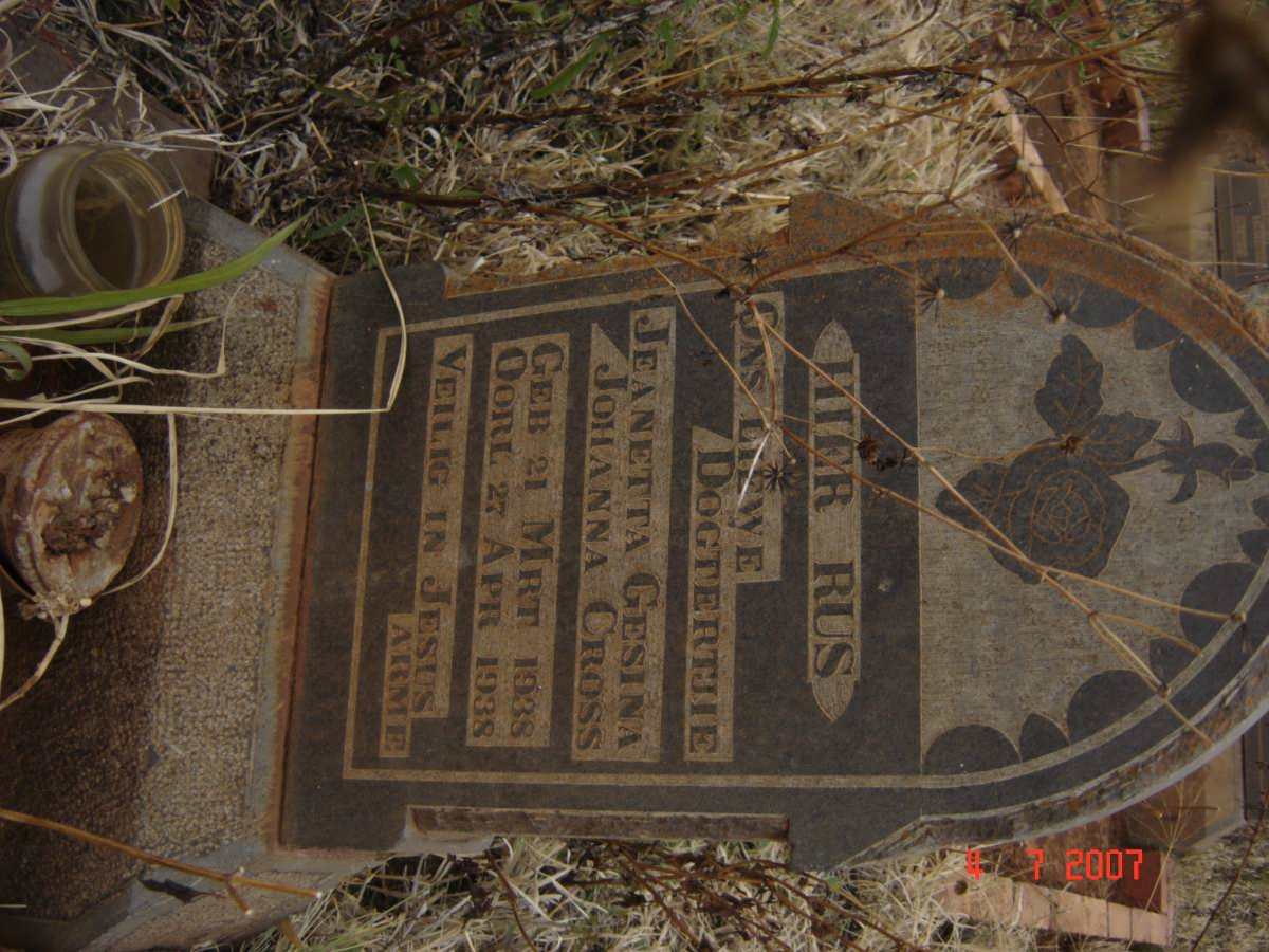 CROSS Jeanetta Gesina Johanna 1938-1938