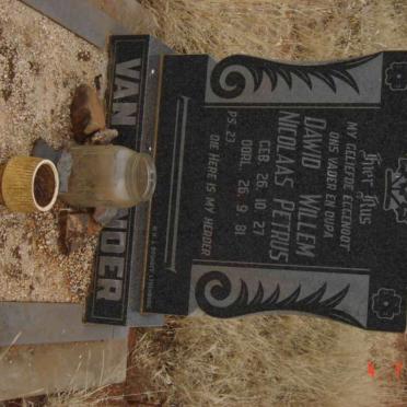 TONDER Dawid Willem Nicolaas Petrus, van 1927-1981