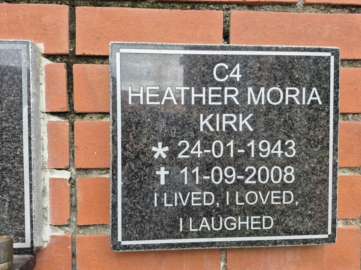 KIRK Heather Moria 1943-2008