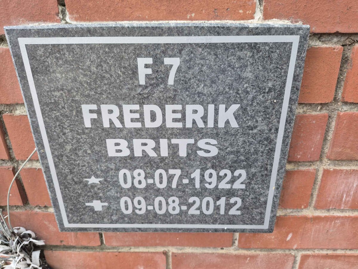 BRITS Frederik 1922-2012