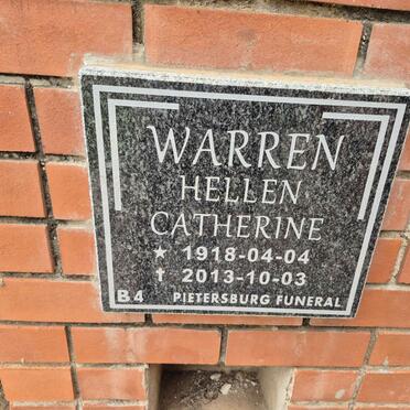 WARREN Hellen Catherine 1918-2013