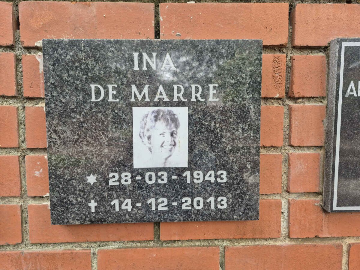 MARRE Ina, de 1943-2013