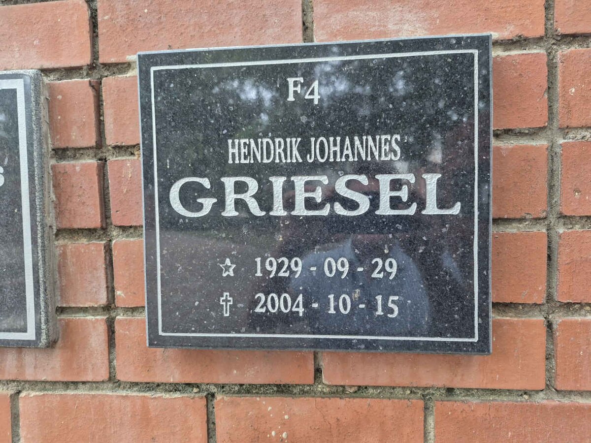 GRIESEL Hendrik Johannes 1929-2004