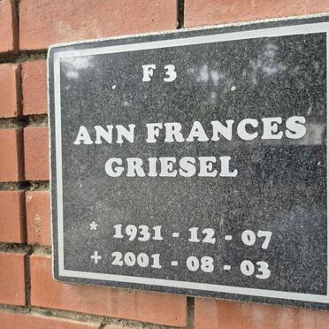 GRIESEL Ann Frances 1931-2001