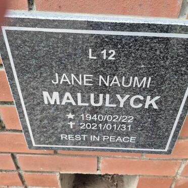 MALULYCK Jane Naumi 1940-2021