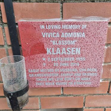 KLAASEN Vivica Admonia 1955-2018