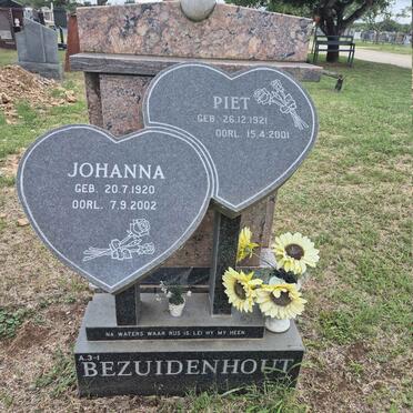 BEZUIDENHOUT Piet 1921-2001 & Johanna 1920-2002