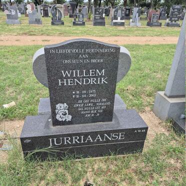 JURRIAANSE Willem Hendrik 1975-2003