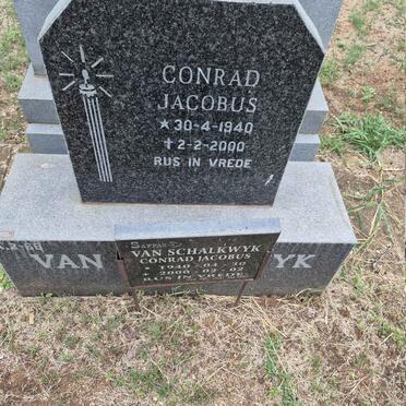 SCHALKWYK Conrad Jacobus, van 1940-2000 