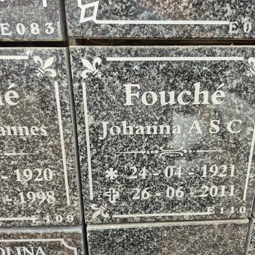 FOUCHE Johanna A.S.C. 1921-2011