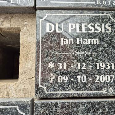PLESSIS Jan Harm, du 1931-2007