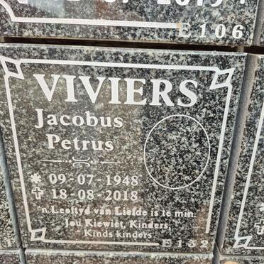 VIVIERS Jacobus Petrus 1948-2018