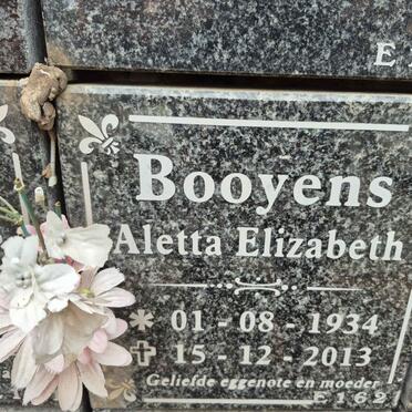BOOYENS Aletta Elizabeth 1934-2013