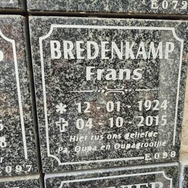 BREDENKAMP Frans 1924-2015