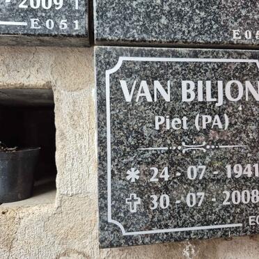 BILJON Piet, van 1941-2008