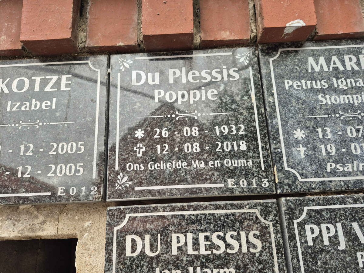 PLESSIS Poppie, du 1932-2018