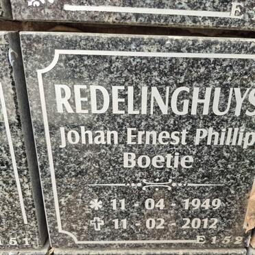 REDELINGHUYS Johan Ernest Phillip 1949-2012 
