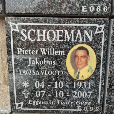 SCHOEMAN Pieter Willem Jakobus 1931-2007 