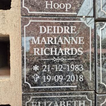RICHARDS Deidre Marianne 1983-2018