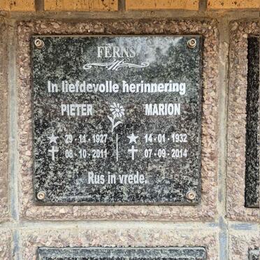 FERNS Pieter 1927-2011 & Marion 1932-2014