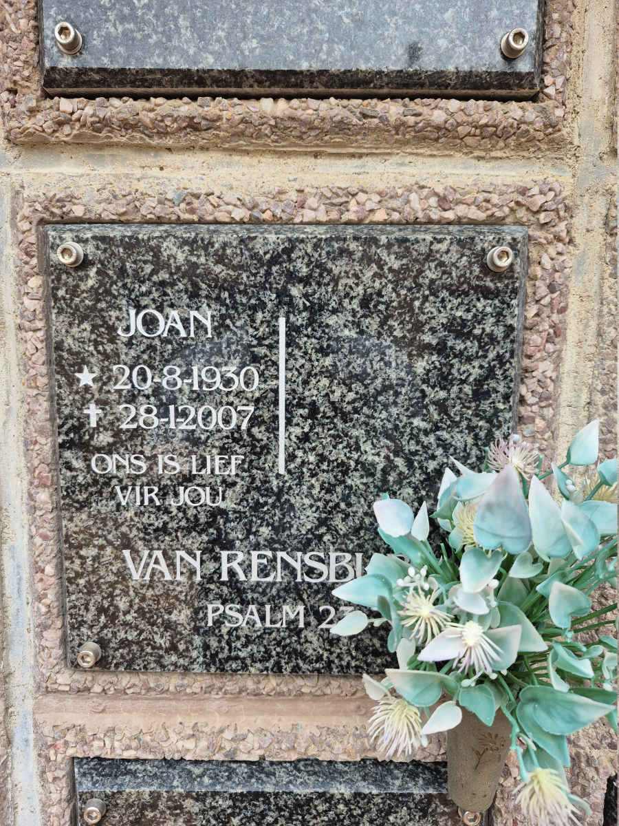 RENSBURG Joan, van 1930-2007