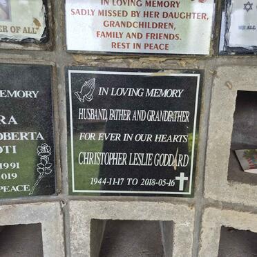 GODDARD Christopher Leslie 1944-2018