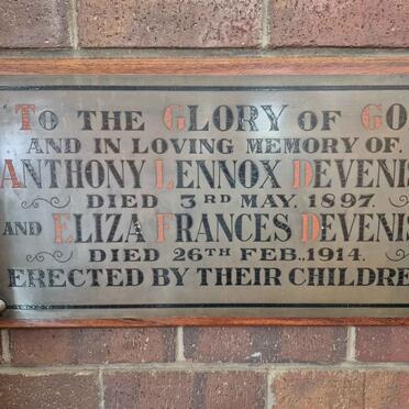 DEVENISH Anthony Lennox -1897 & Eliza Frances  -1914