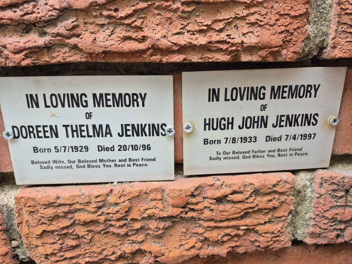JENKINS Hugh John 1933-1997 & Doreen Thelma 1929-1996