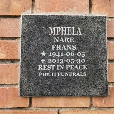 MPHELA Nare Frans 1941-2013