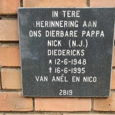 DIEDERICKS Nick N.J. 1948-1995