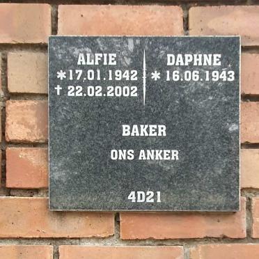 BAKER Alfie 1942-2002 & Daphne 1943-