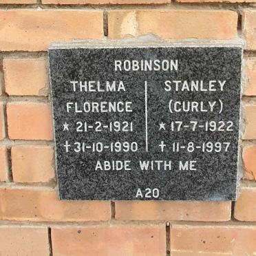 ROBINSON Stanley 1922-1997 :: ROBINSON Thelma Florence 1921-1990