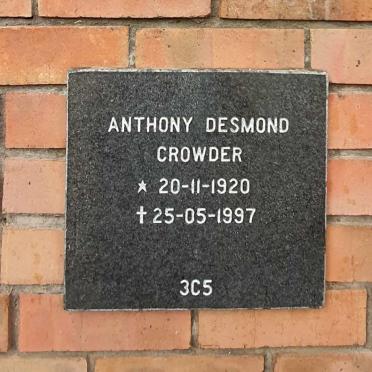 CROWDER Anthony Desmond 1920-1997