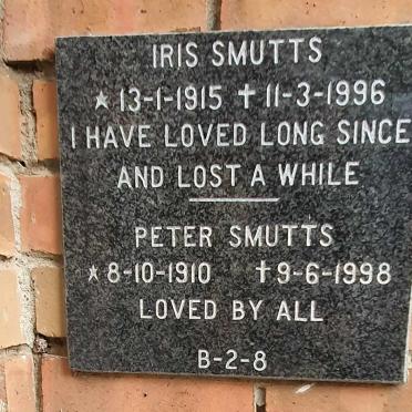 SMUTTS Peter 1910-1998 :: SMUTTS Iris 1915-1996