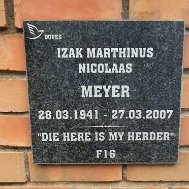 MEYER Izak Marthinus Nicolaas 1941-2007